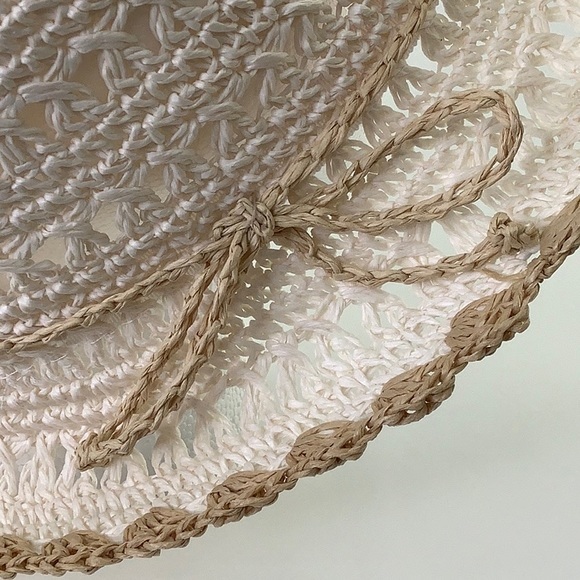 Augusta Hats Paper Crochet Hemmed Dual Color Packable Bowler Hat Size OS EUC - Picture 2 of 13